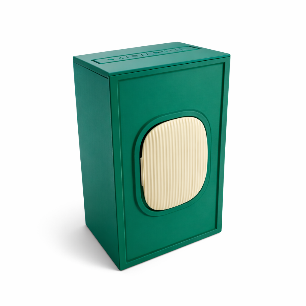 Wipeworks wipe dispenser for Earth Rated pet wipes. Green color.